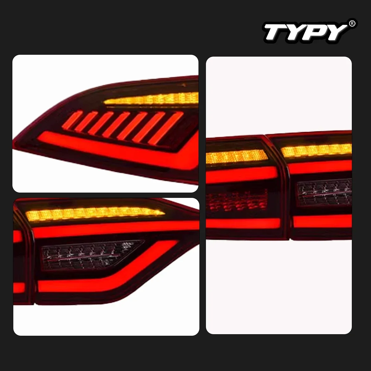 TYPY جديد LED الضوء الخلفي ترقية تعديل كامل الذيل مصباح اكسسوارات السيارات لتويوتا كورولا 2019-2023 إشارات بدوره الديناميكية