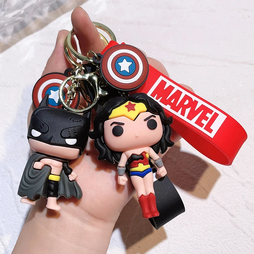 Disney Cartoon Marvel Anime Hulk Pendant Keychain Holder Thanos Car Keyring Groot Mobile Phone Bag Hanging Jewelry Kids Gifts