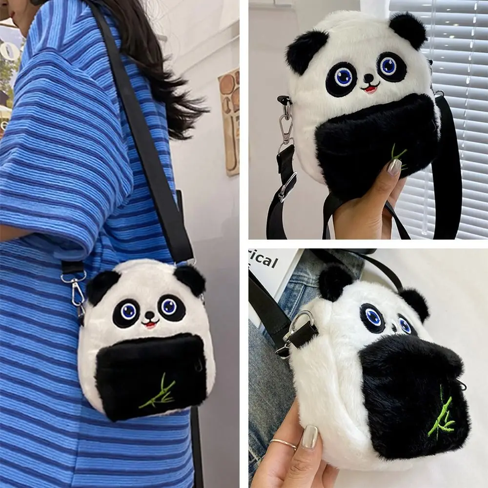 Cartoon Panda Crossbody Bag New Travel Purse Children's Gift Messenger Bag Plush Shoulder Bag