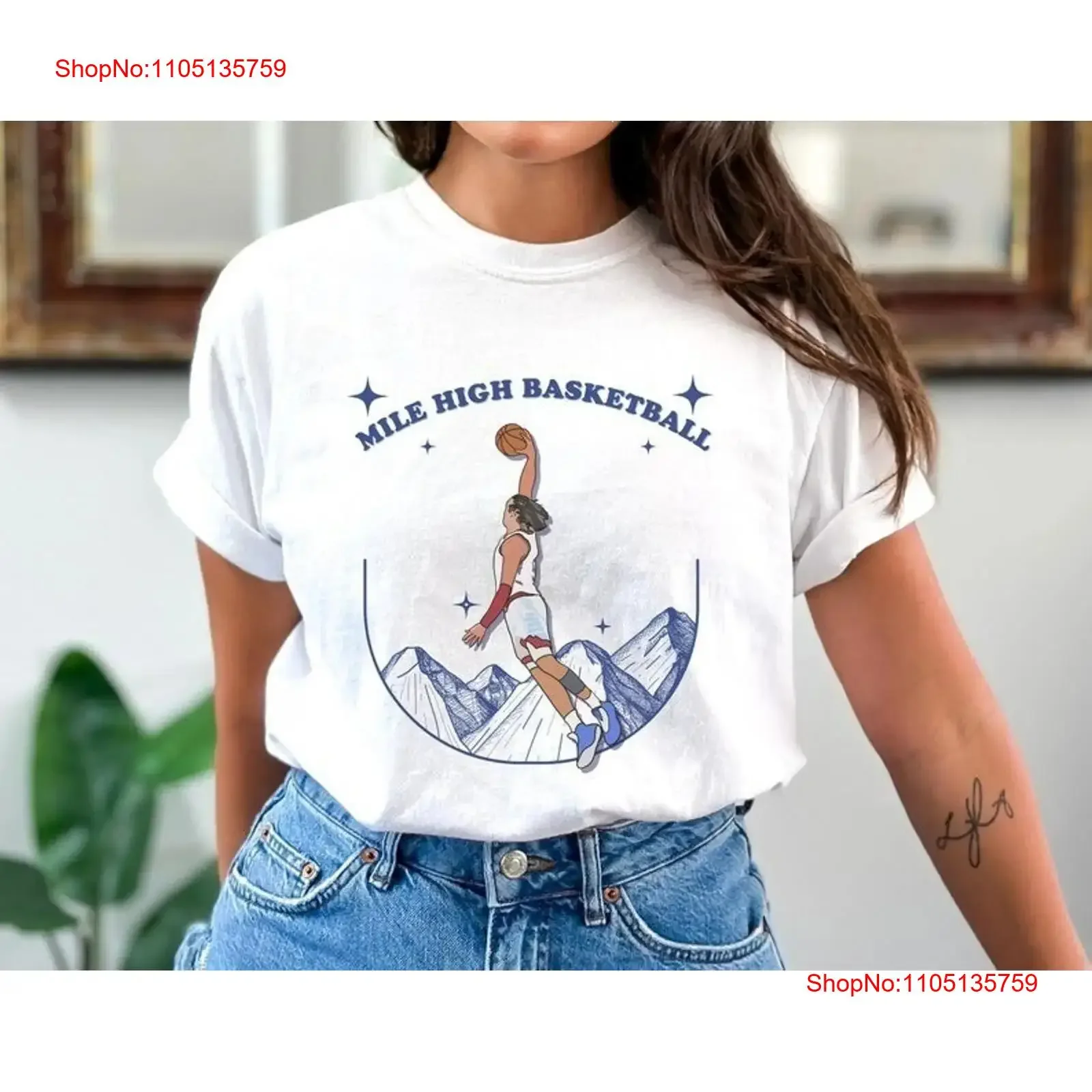 In my Aaron Gordon Era T Shirt Mile High Basketball Denver vintage Washed homme designer clothes Top For Everyday Wear graphic