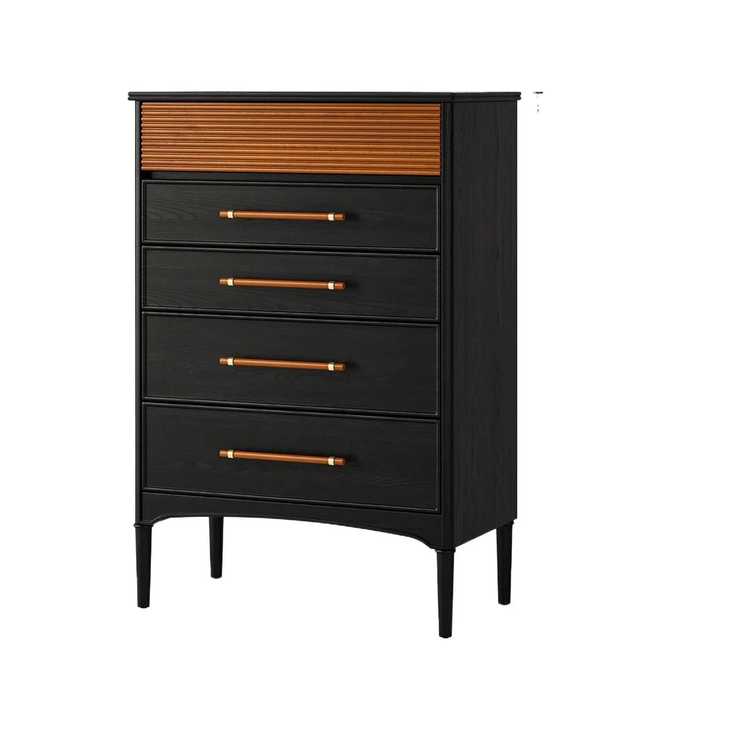 LMM Vintage-style living room solid wood chest of drawers and bedroom, wall-side storage cabinet next to sofa