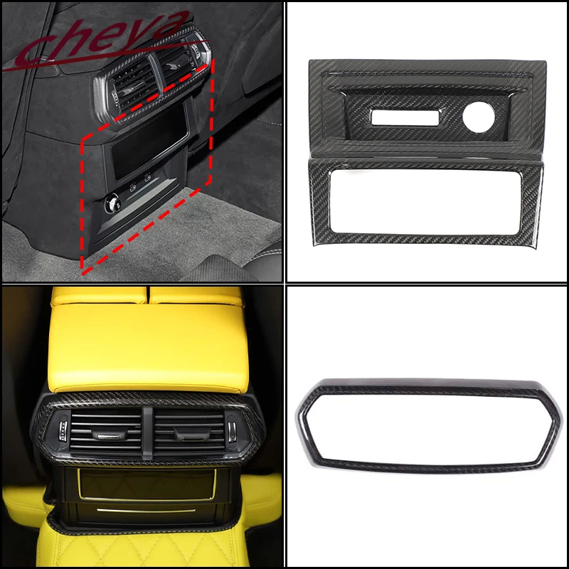 

For Lamborghini URUS 2018-2023 Real Carbon Fiber Car Rear Exhaust Vent Panel Frame Trim Interior Accessories