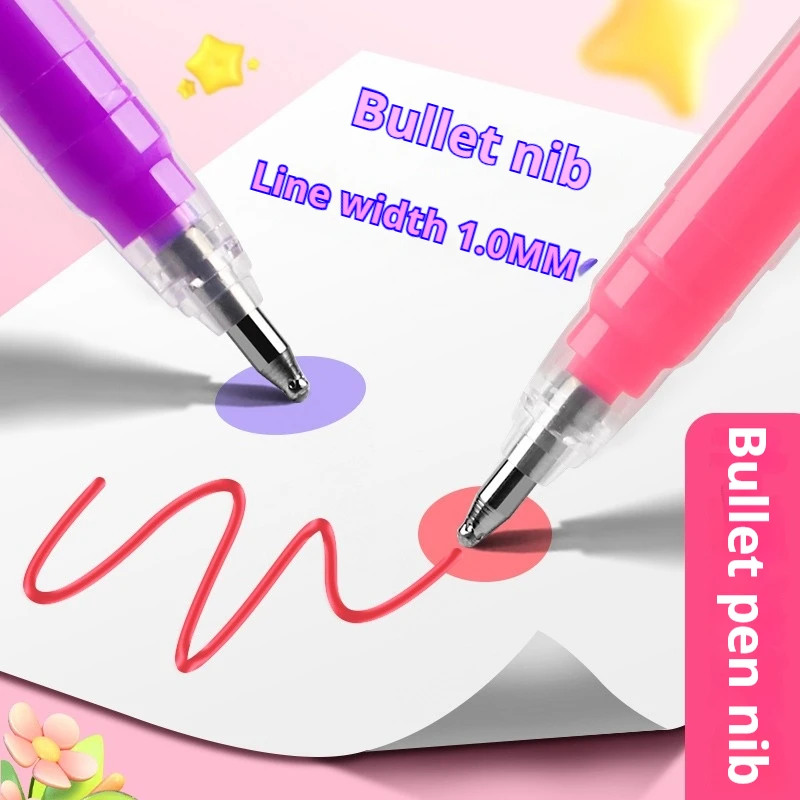 6-18pcs Glaze 3D Ink Pen Gelly Roll Gel Pens 1.0mm Bold Sparkling Colored Writing for Lettering Drawing DIY Decorate Journaling