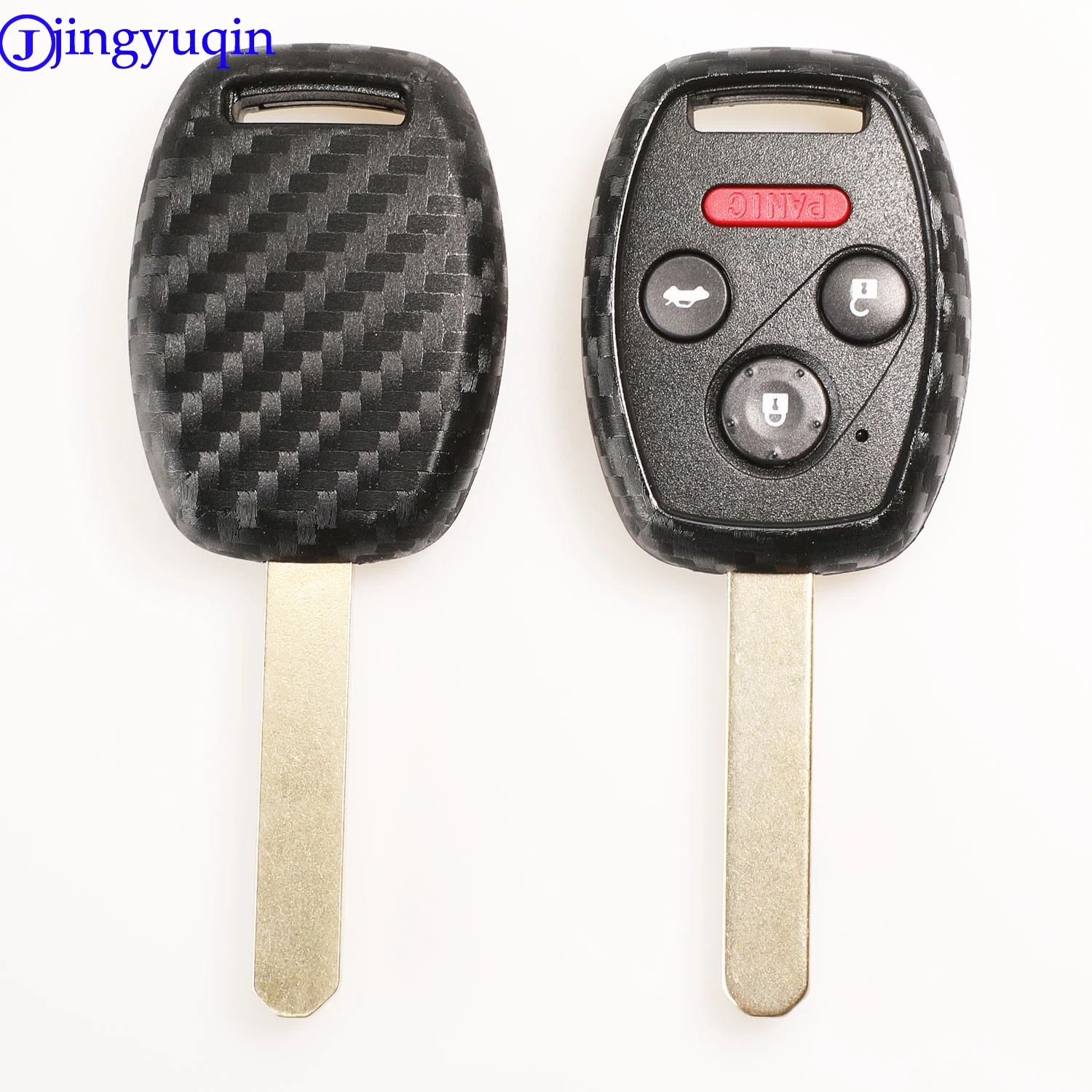 jingyuqin 2/3 Buttons Carbon Silicone Car Key Case Cover Shell For Honda CIVIC JAZZ Pilot Accord CR-V Holder