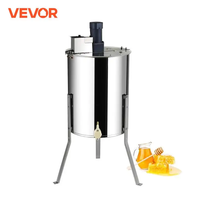 VEVOR Extracteur de Miel Électrique 4/8 Cadres Centrifugeuse Séparateur Miel 140 W Inox avec