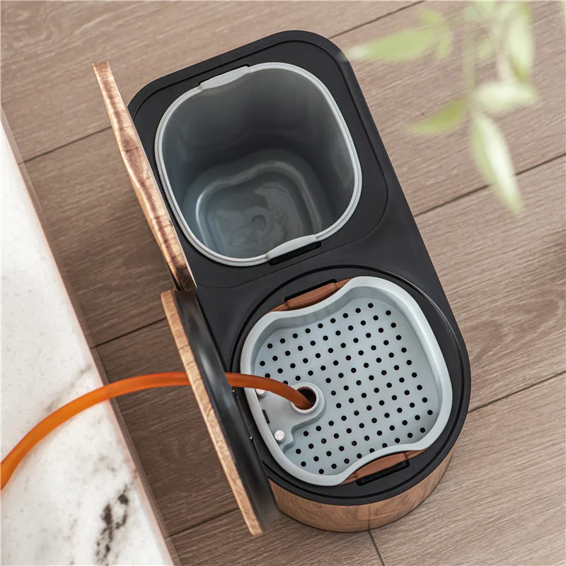 High end Chinese style tea cket retro intelligent light luxury tea residue buckeea buct dry wet separation garbage cket