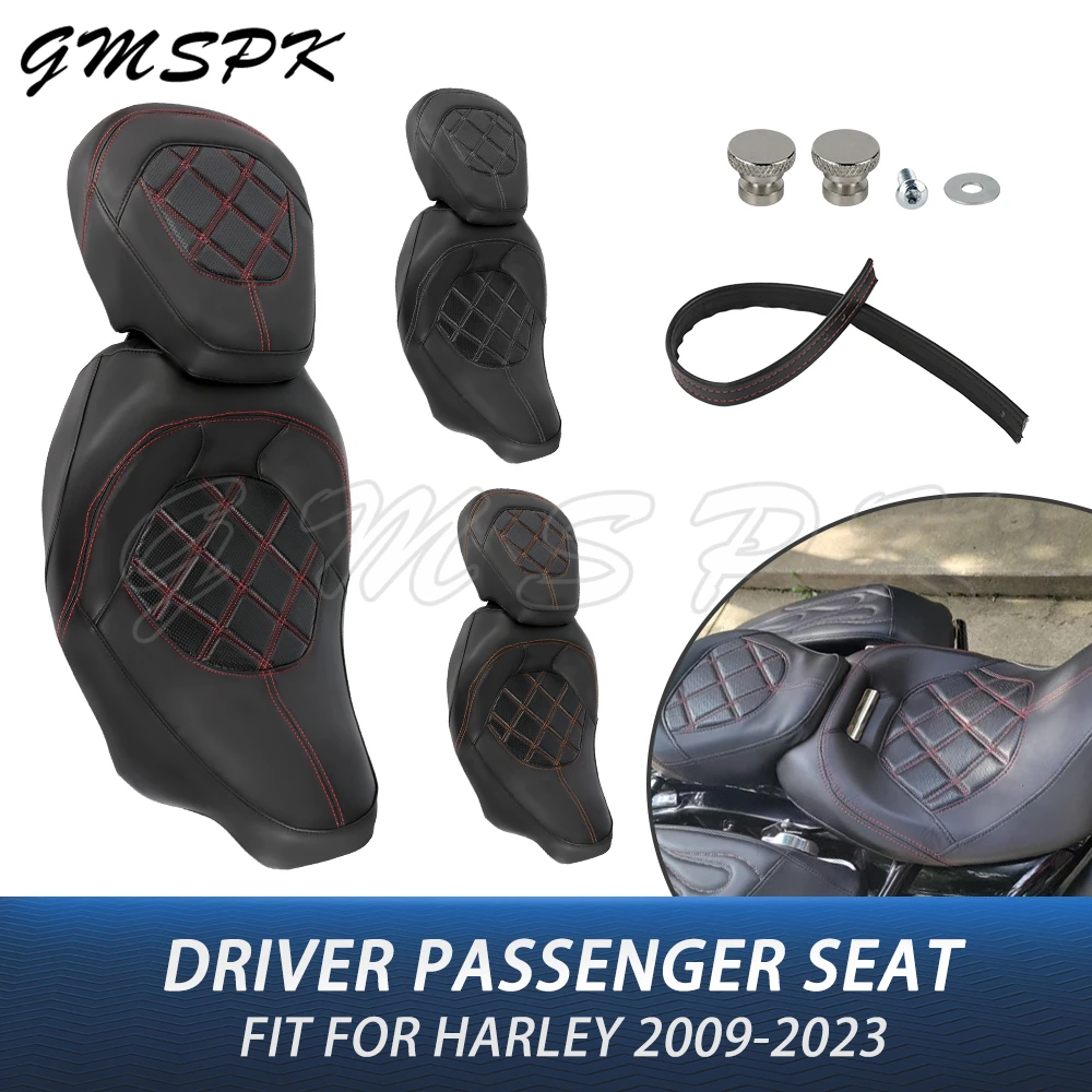 

Motorcycle Two-Up Driver Passenger Seat Fit for Harley Touring CVO Street Road Electra Glide Ultra Limited Road King 2009-2023