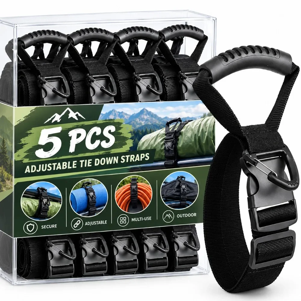 5/1PCS Multi Functional Storage Straps Heavy-Duty Cord Organizer Holder with Handle Adjustable Nylon Hand-held Carrying Strap