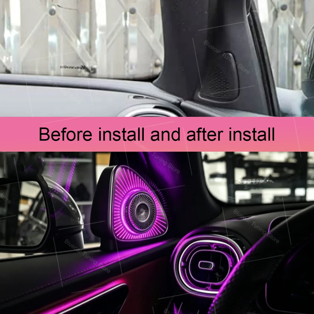 5D Rotating Tweeter NEW For Benz GLC X254 LED Luminous Car Speaker Horn Refit Screen Control  RGB LED  Original 64 Colors OM1:1