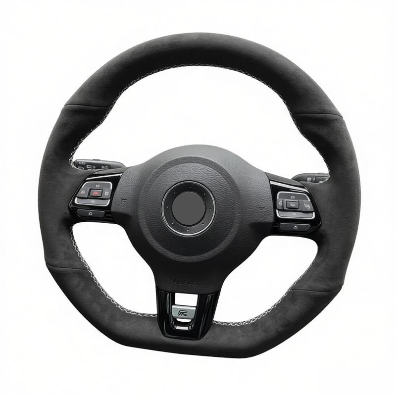 Car Steering Wheel Cover Braid Suede for Volkswagen Golf 6 GTI MK6 VW Polo GTI Scirocco R Passat CC R-Line 2010 Car Interior