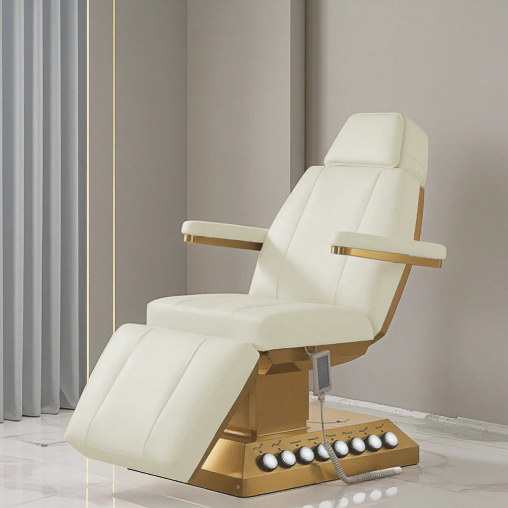 

Massage Beds Spa Beauty Bed Salon Furniture 4 Motors Gold Base Hospital Clinic Treatment Table Electric Lash Facial Massage Bed