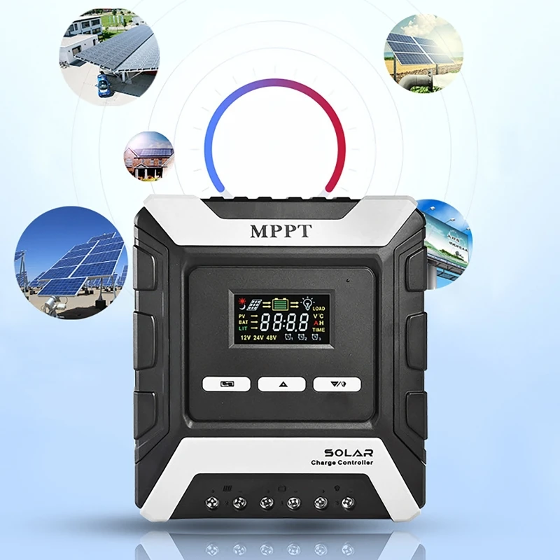 12V/24V/48V Automatic Identification LCD Display Solar Controller 20A Solar Panel PV Regulator for Lithium/Lead-Acid Battery