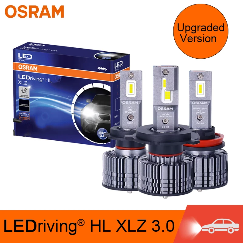 OSRAM XLZ CLASSIC 3.0 H4 H7 LED Car Headlight H8 H11 H16 HB3 HB4 40W Bright 6000K White 9005 9006 9012 LED Fog Bulb Upgarde