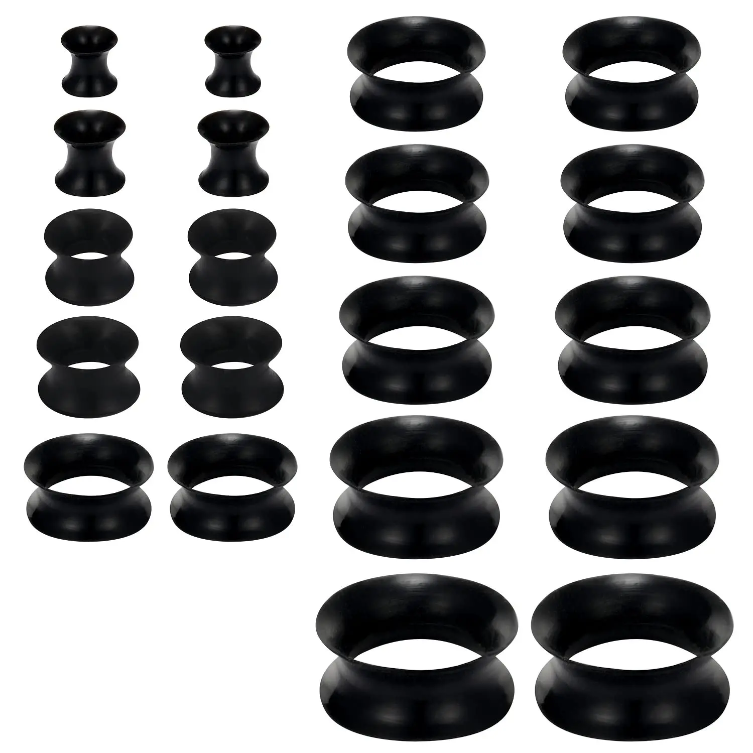 

10 Pairs 4-20mm Ultra Thin Silicone Flexible Flesh Tunnel Expander Stretching Gauge Earlets Plug Set Gauges Kit