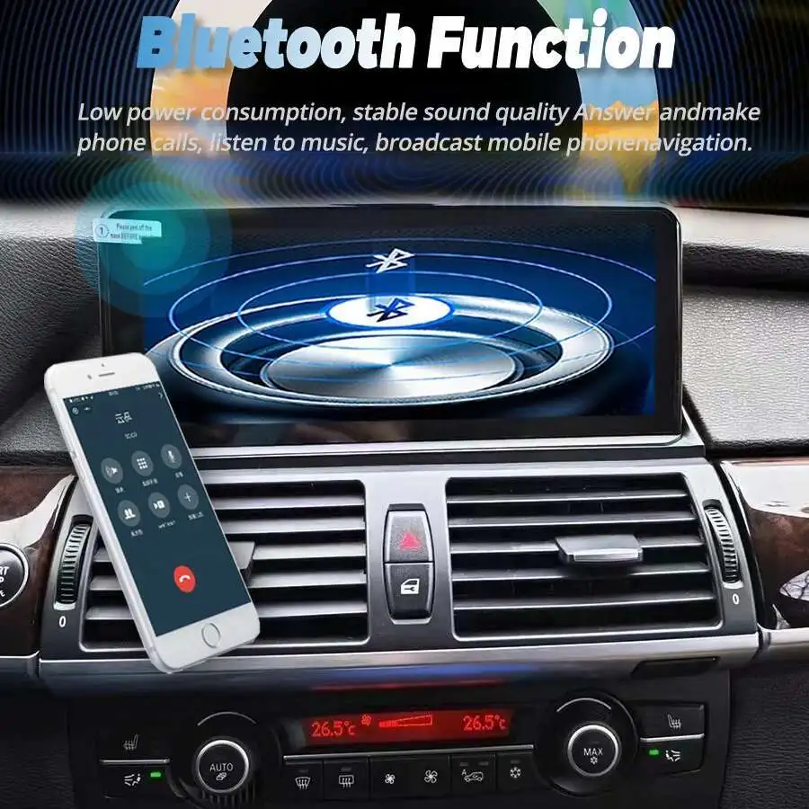 Android 15 Stereo Ekran 10.25" Auto Radio Samochodowe Do BMW X5 E53 X6 E70 E71 2007-2013 System CIC CCC Carplay Video Nawigacja GPS