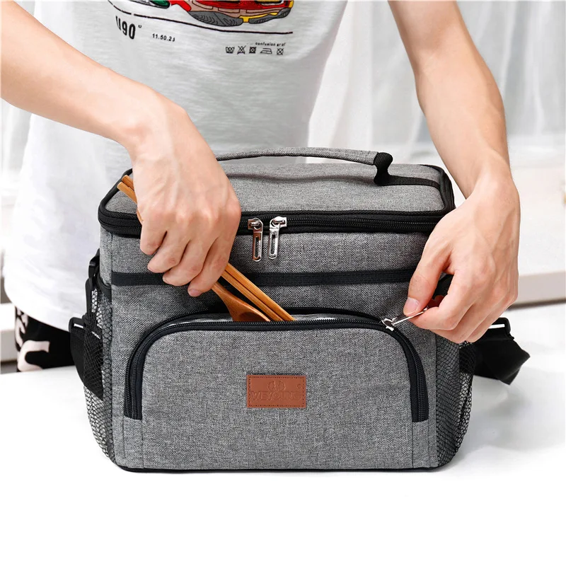 Lightweight Leakproof Cooler Bag Food Can Thermal Insulated Bags Portable Lunch Cooler Tote for Beach, Picnic, Work, School