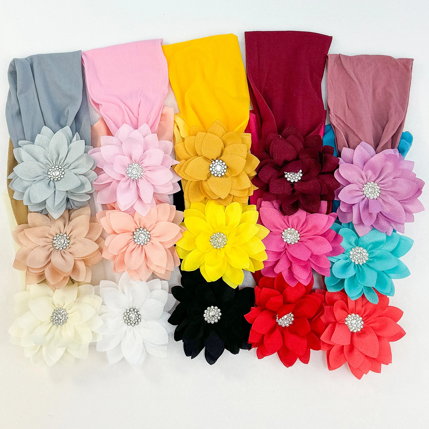 3PCS Baby Headbands Elastic Soft Newborn Floral Headbands for Baby Girl Children Turban Infant Flower Headband Hair Accessories