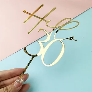 أكريليك الذهب مرآة كعكة عيد ميلاد توبر ، عمر مخصص ، ديكور عيد ميلاد سعيد ، مرحبا 30 ، 40 ، 20 ، 50 ، 60 ، 70 ، 80 ، حفلة هدية أفضل 11 كعكة مبيعا 70 عاما - رقم 8