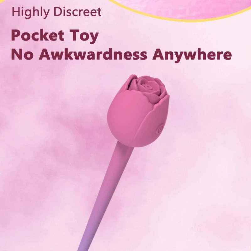 โรส ไวเบรเตอร์ - 10 ระดับการสั่นสะเทือน, ซิลิโคนกระตุ้นคลิตอริส ผลิตภัณฑ์สำหรับผู้ใหญ่ ของเล่นทางเพศ