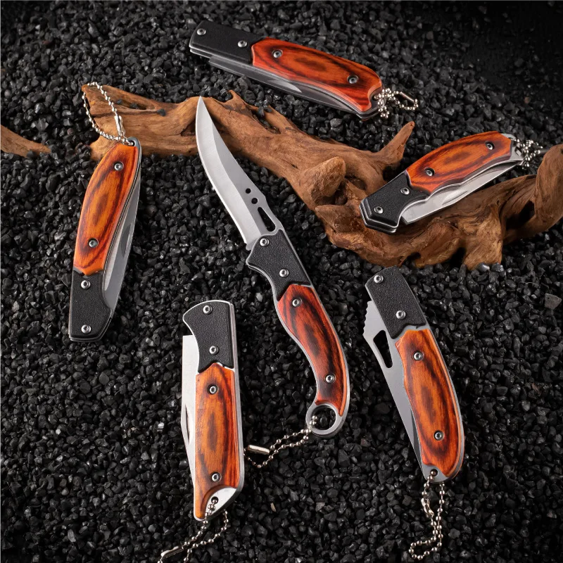 1pc,Mini key chain, EDC folding knife, stainless steel unboxing knife, fruit folding knife, multi-functional mini folding knife
