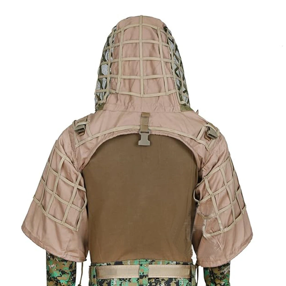 Ghillie Suit Foundation Taktischer Sniper-Mantel Viper Hoods Tarnkleidung für Airsoft Paintball Jagdzubehör, Baumwolle – Detail 16