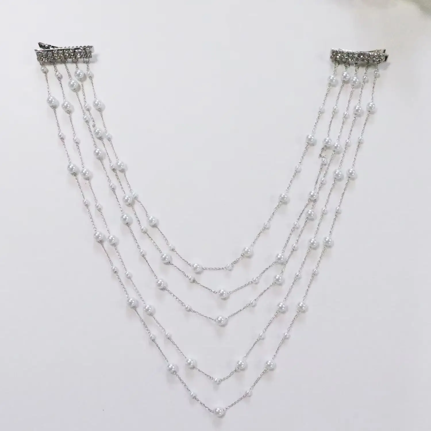 1Pcs Pearl Tassel Beaded Hair Clip - Retro Elegant Versatile Pin Light Luxury Hair Accessories Banquet Evening Dress Gift - view 5