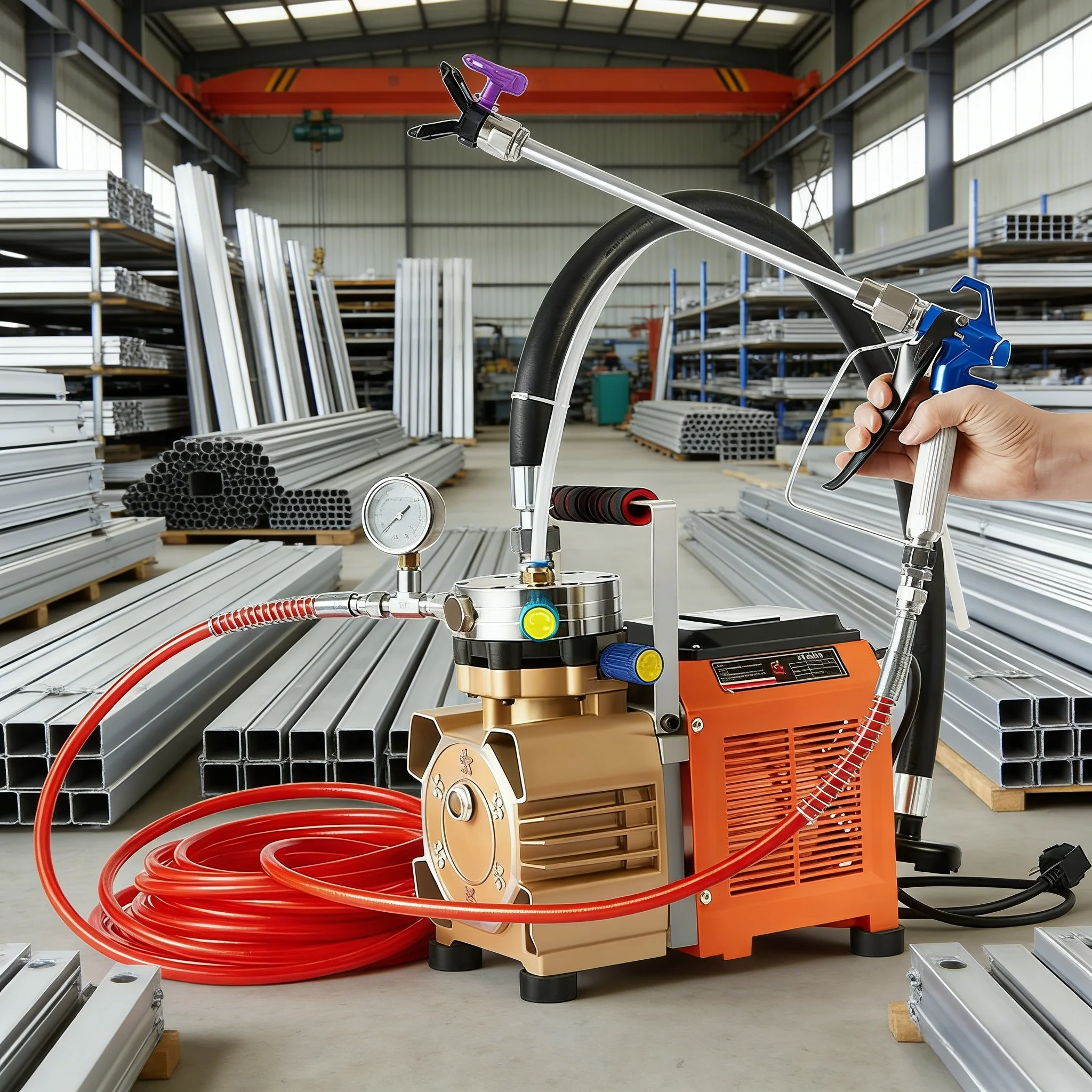 High Pressure Spray Painting Machine, Ergonomic Handle Reduces Fatigue, Paint Gun for Efficient Coating