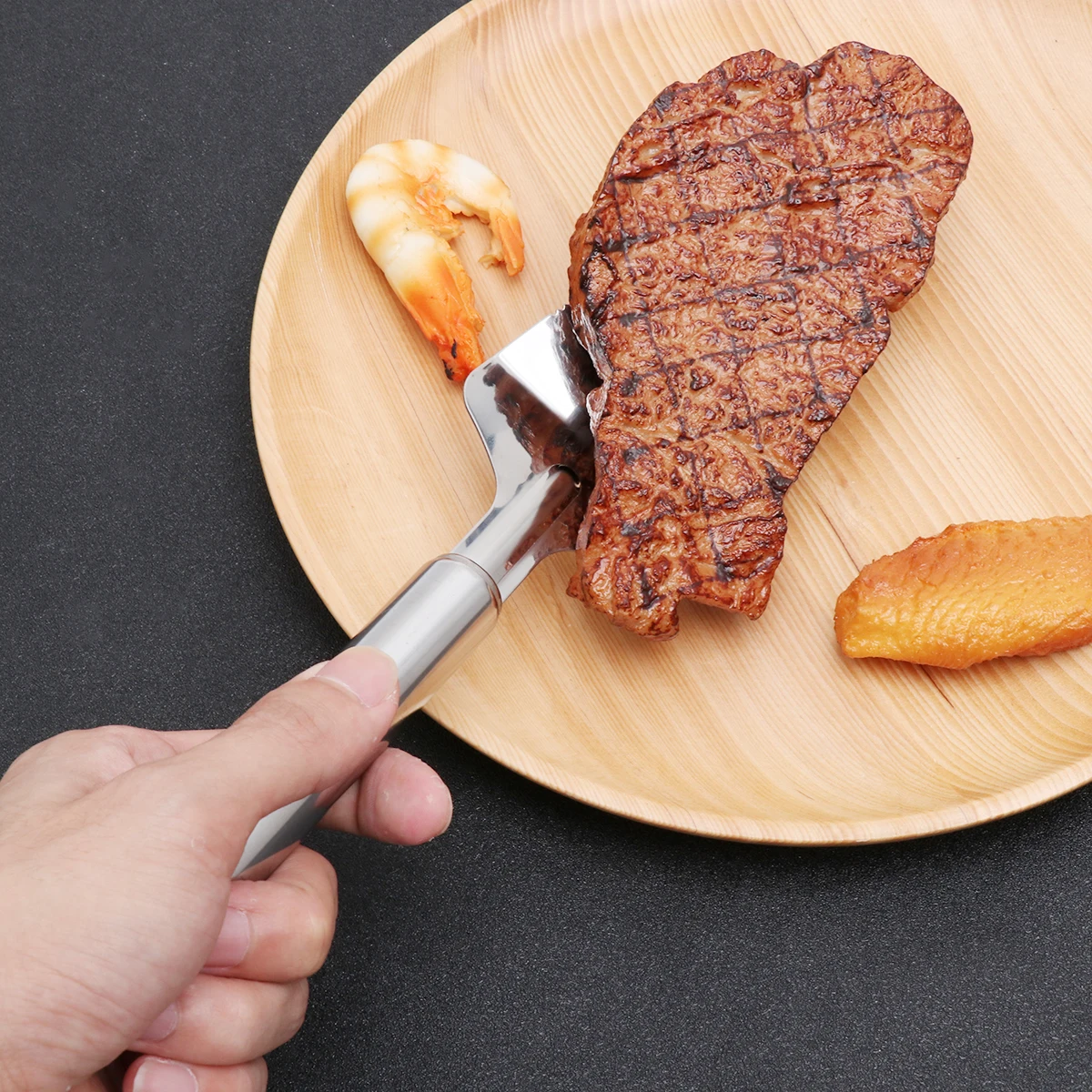 

Stainless Steel Shovel Pizza Spatula Stainless Steel Scraper Baking Tool Baking Tool Serrated Blade Dishwasher Safe