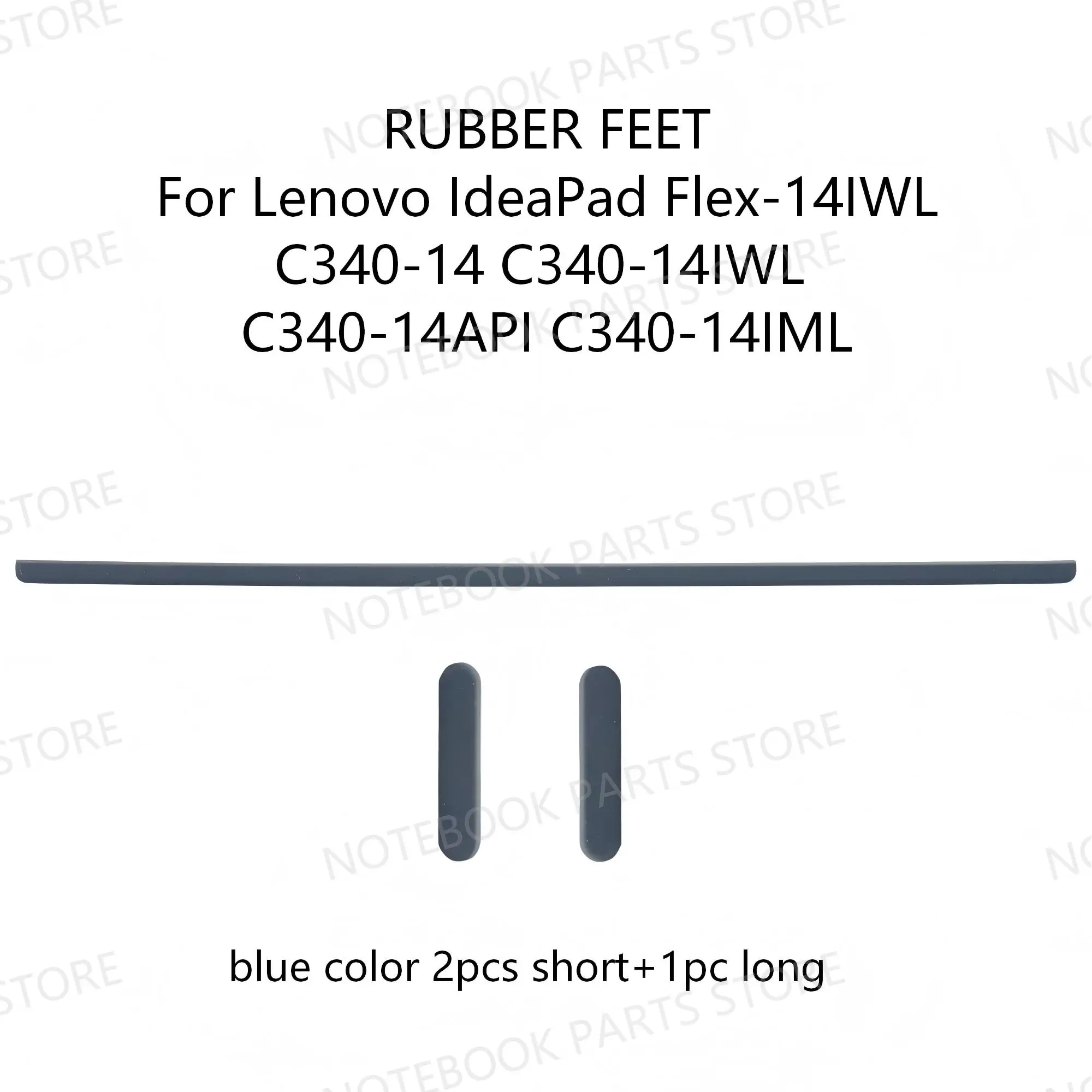 RUBBER FEET For Lenovo IdeaPad Flex-14IWL C340-14 C340-14IWL C340-14API C340-14IML Silver/Gray/Blue 285*6.3*2.8mm Plastic Pad image 4