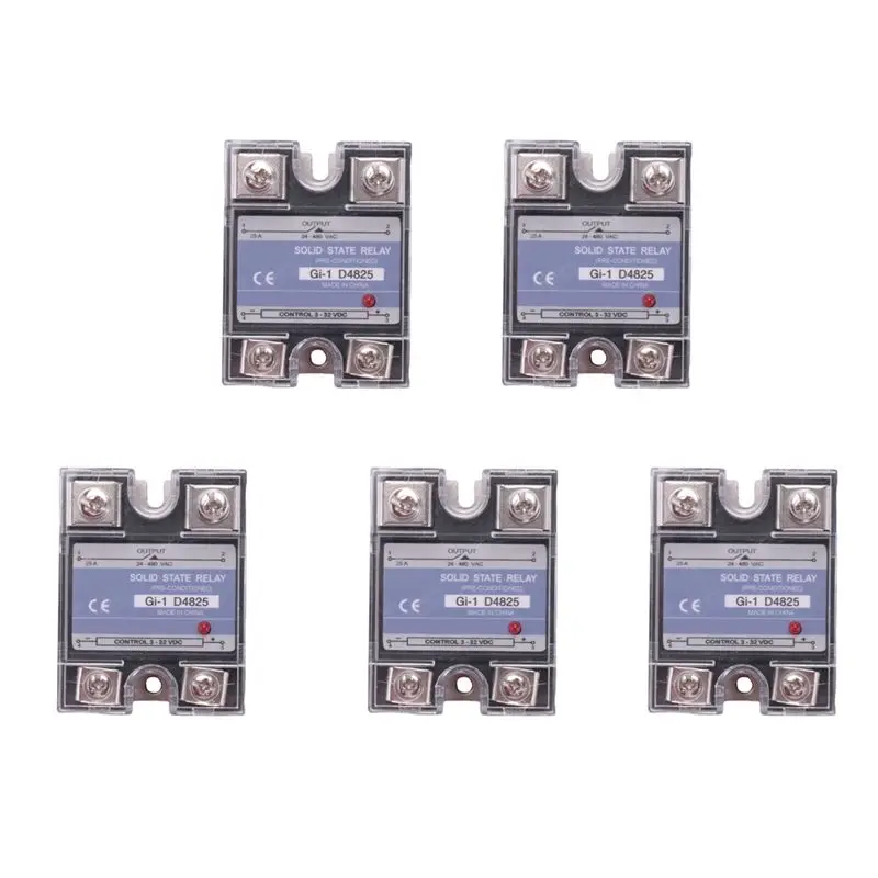 FEDI-5X SSR 25A 3-32V DC To 24-480V AC Single Phase Solid State Relay DC Control AC MGR-1 D4825 Load Voltage