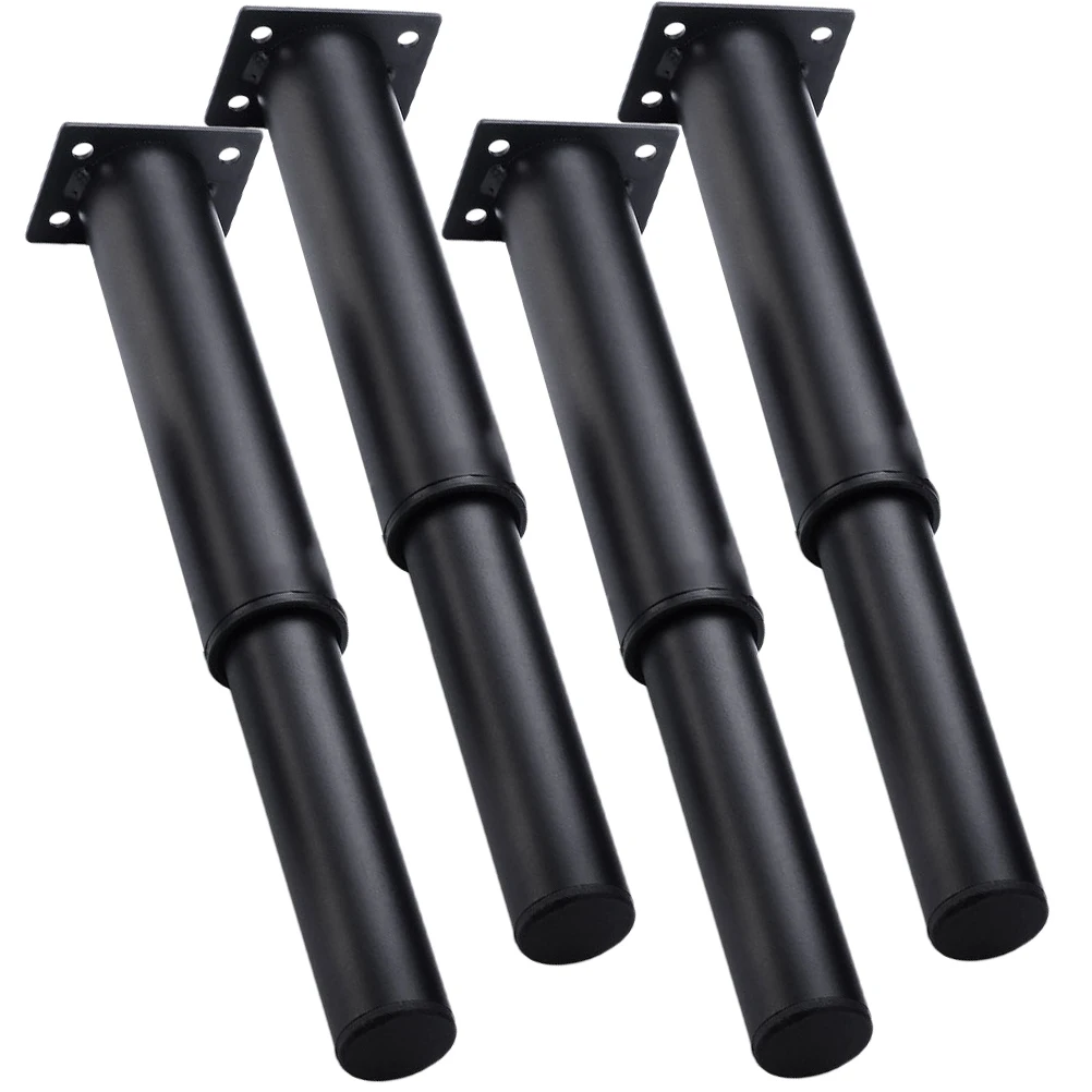 

4pcs Adjustable Furniture Legs Support Feet for Sofa Bed Stool Thickened Iron Black Durable NonSlip Rubber Stable LoadBearing