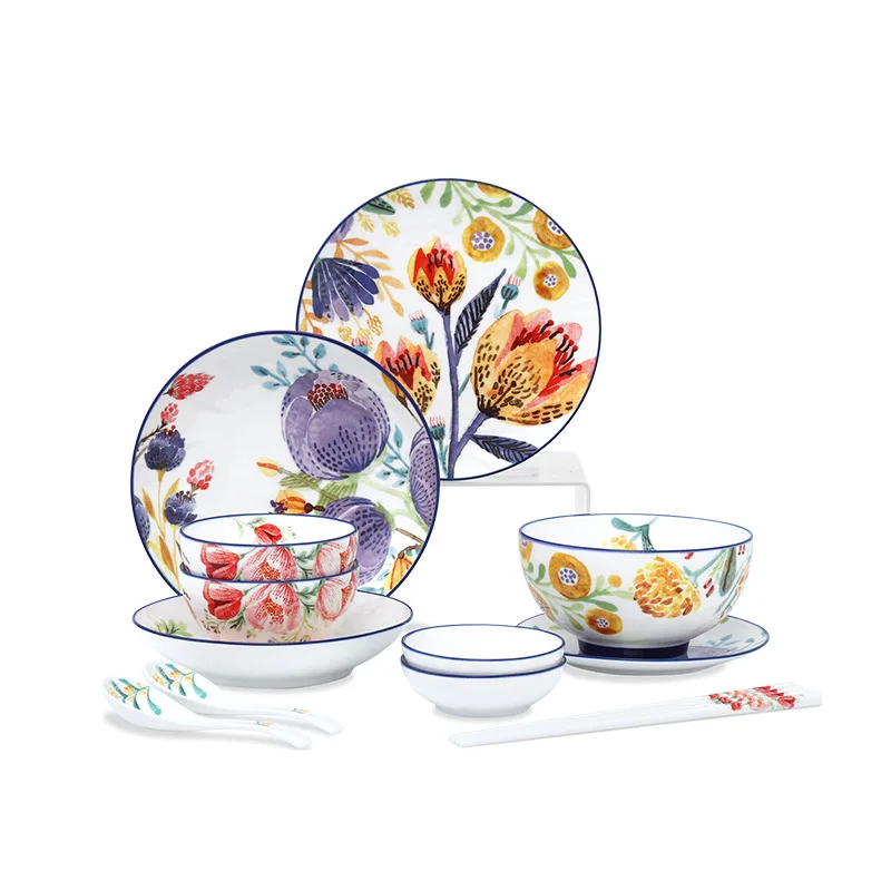 Chinese tableware for two housewarming wedding gift box set rice bowl soup bowl