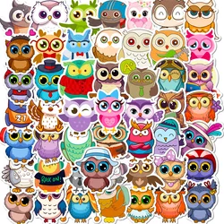 Etiqueta dos desenhos animados da coruja para decoração, DIY, animal criativo, anime, ipad, computador, bagagem, cadeira, impermeável, atacado, novo, 10 pcs, 30 pcs, 50pcs