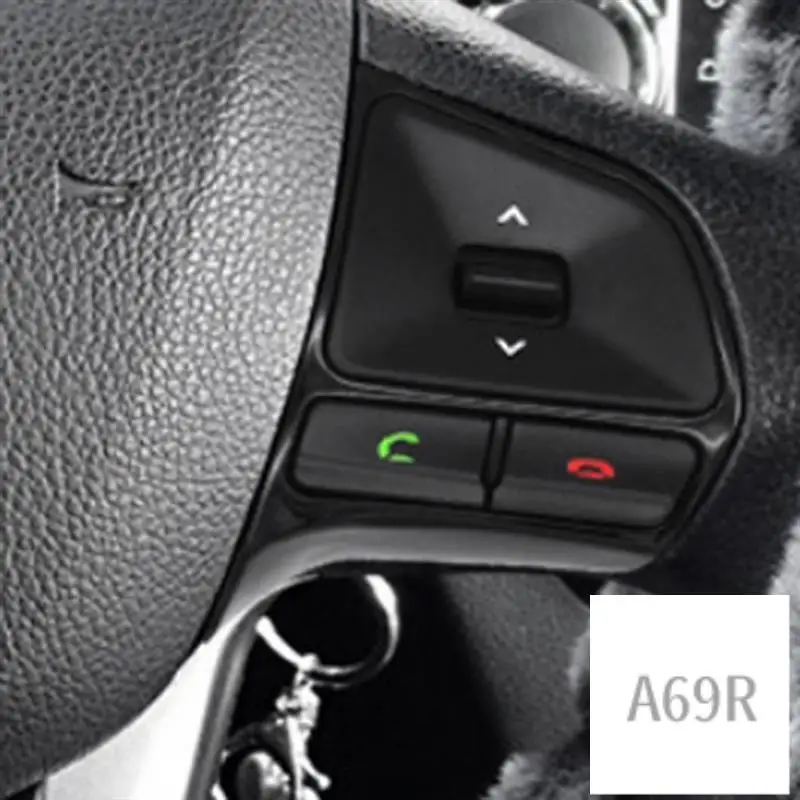 

A69R-Car Multifunction Steering Wheel Button Control Volume Switch For KIA K2 Rio 2011-2016 Gloss Black