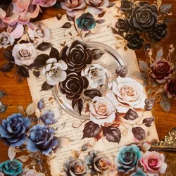 10Pcs Appointment large-size Rose Romantic LOVE handbook materials Rose PET Sticker Supplies Scrapbook Cut 145*115mm