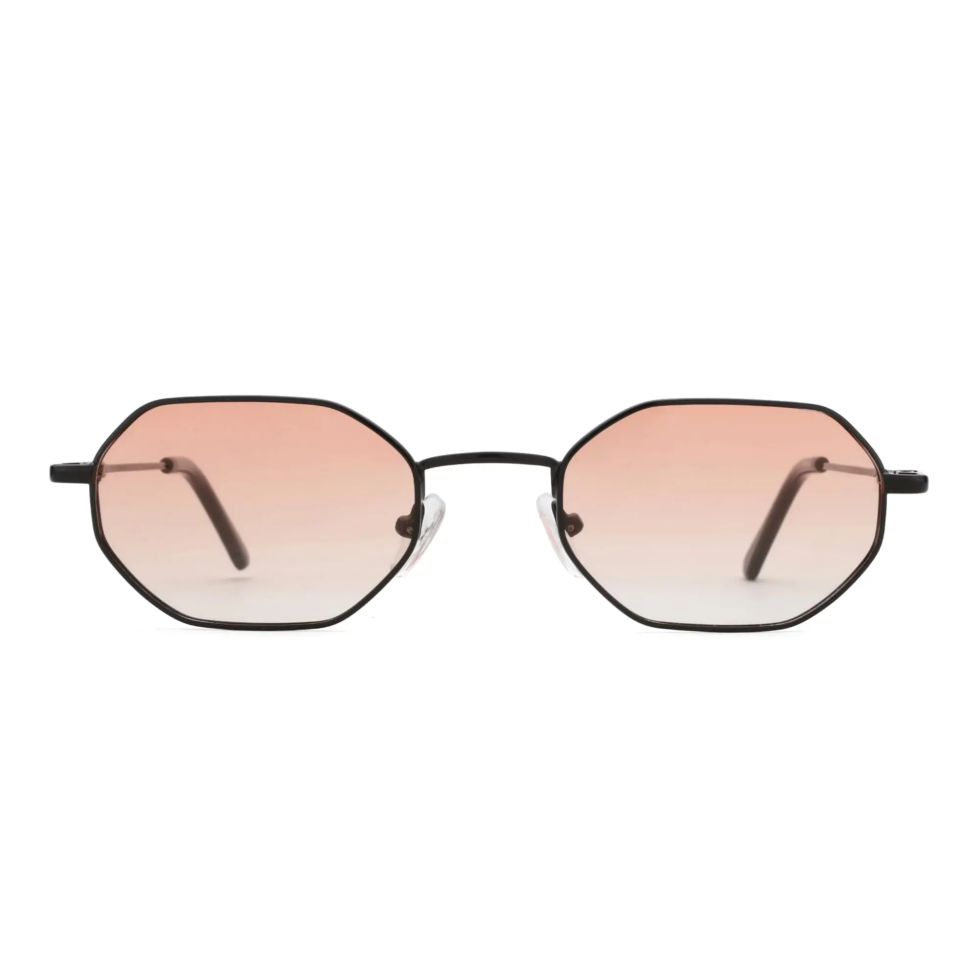 ZENOTTIC Women Men Small Octagonal Polarized Sunglasses Hippie Metal Frame Retro Rectangle Sun Glasses