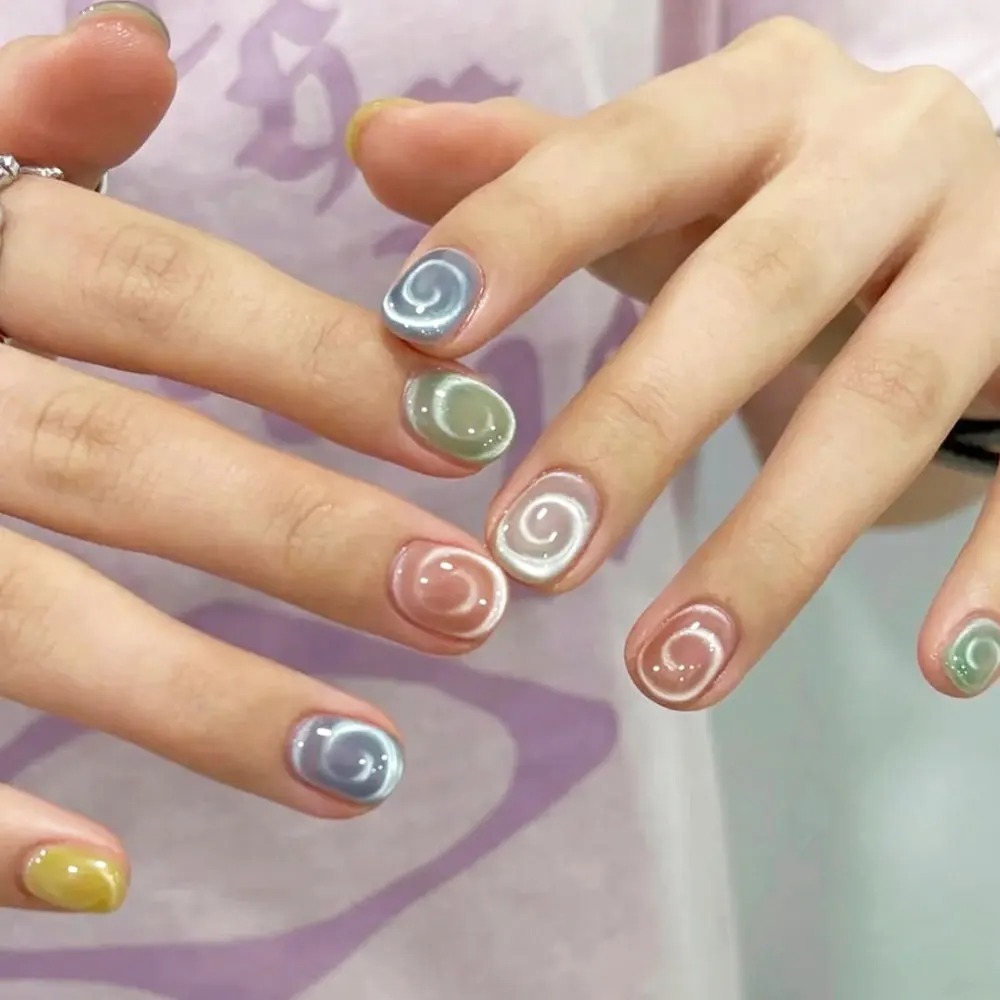 3D Vortex/Lollipop/Water Ripple Cat Eye Nail Magnetic Stick Suction Steel Ball Magnet Pen Cat Eye Gel Nail Polish Nail Art Tools