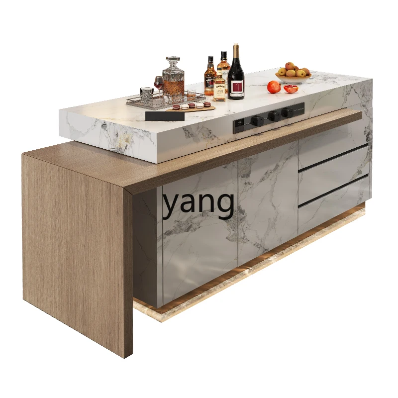 lmm Island Table Dining Table Integrated Home Telescopic Rotating Movable Italian Minimalist Western Kitchen Guide Table