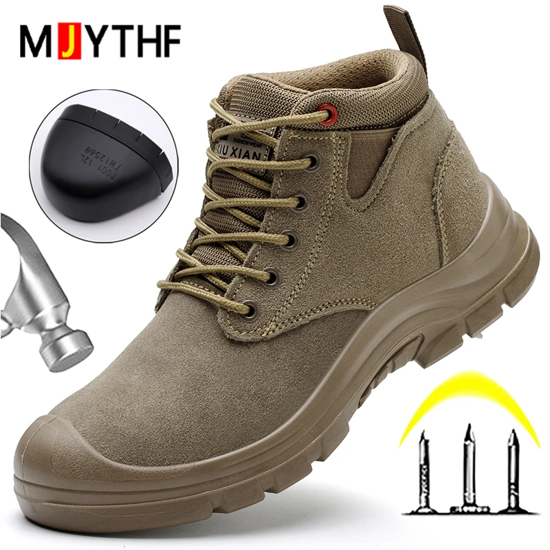 

Мужские зимние ботинки, рабочая защитная обувь, теплые плюшевые зимние ботинки, неразрушимая обувь со стальным носком, противоожоговая сварочная обувь, устойчивая к проколам