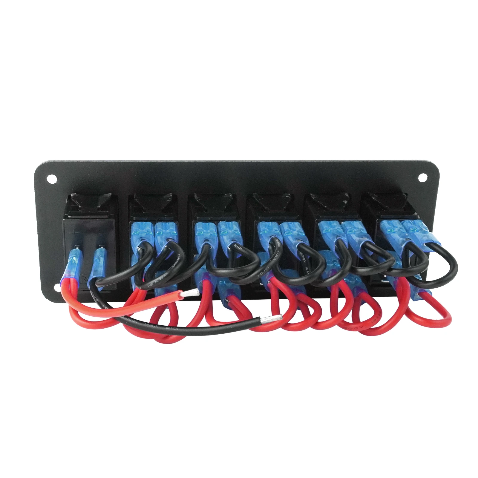 5 Gang Green LED 12V/20A 24V/10A Toggle Rocker Switch Panel W/ Dual USB Charger ON/OFF For Car Marine Boat Camper Van RV