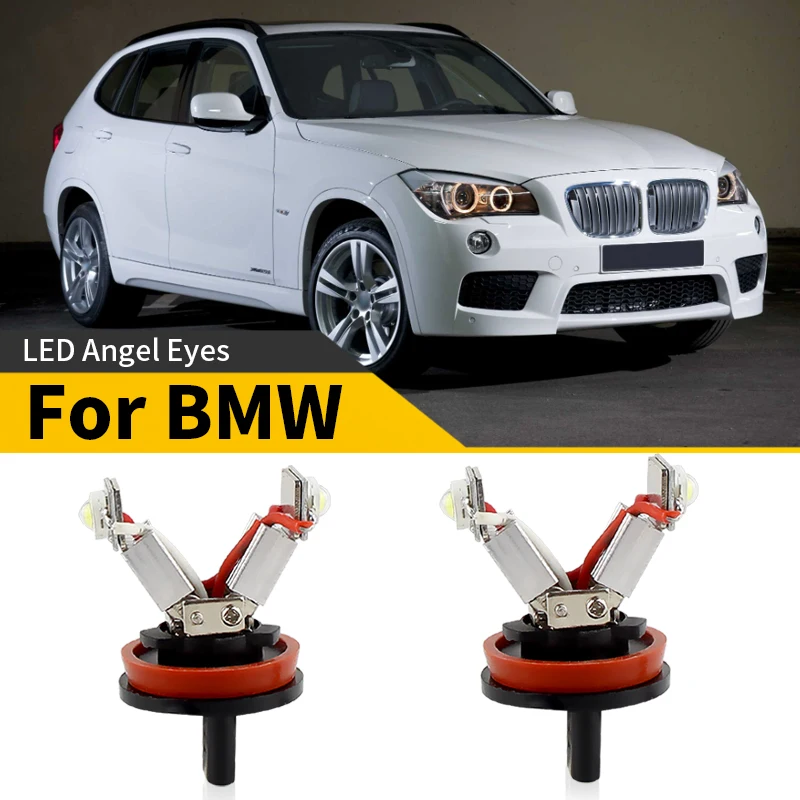 

2 шт. OEM # 63217760782 Для BMW X-серии E84 X1 2010 2011 2012 2013 Светодиодные лампы H8 10 Вт с ангельскими глазками, кольцевые габаритные огни Halo