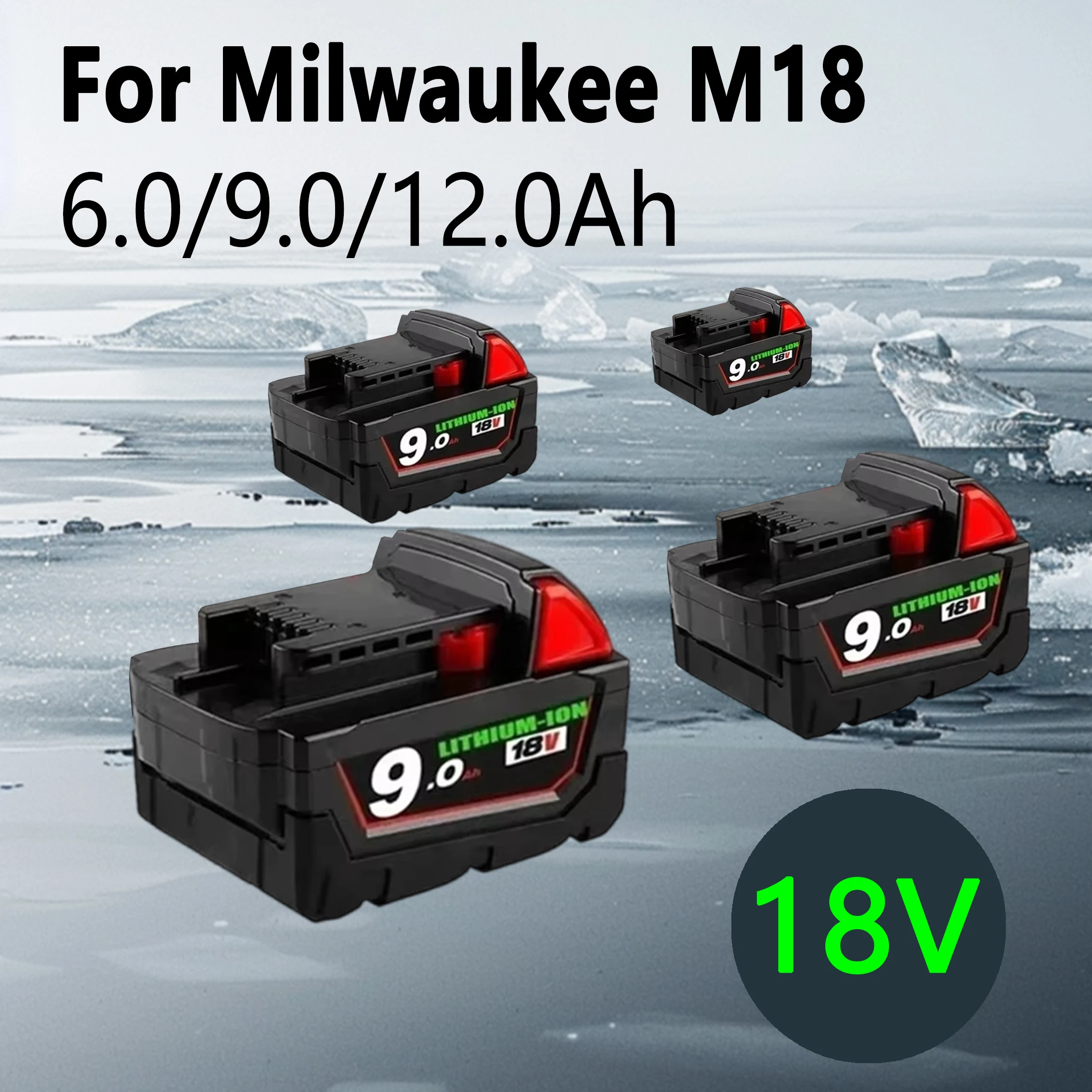 18V 9.0Ah Replacement Lithium Battery for Milwaukee M18 48-11-1860 48-11-1850 48-11-1840 48-11-1828 