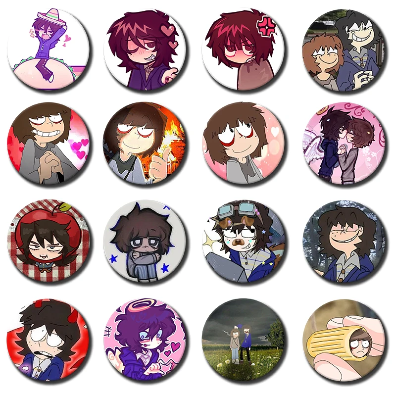 58mm Cartoon One Wheat Mark Will Mike Badge Pins Handmade Brooches for Backpack Gifts Bag Decor Fans Collect 1PC