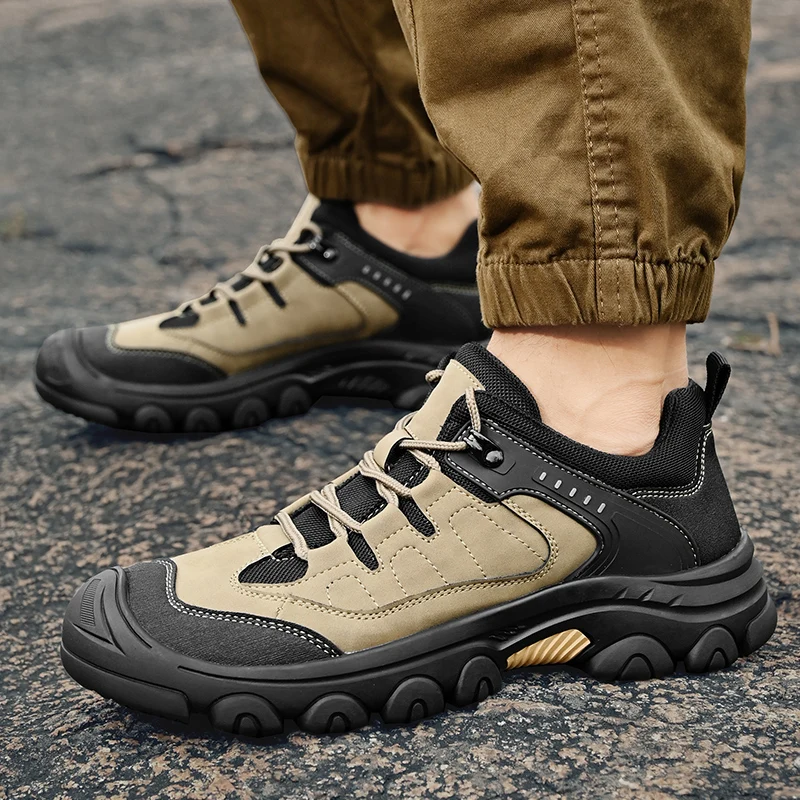 Men's High Top Hiking Boots, Outdoor Fashion Sports Shoes, Men's Mountain Climbing and Off-road Hiking Shoes, Sizes 38-46