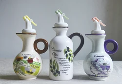 European style Croatian ceramic bottle with distinctive features