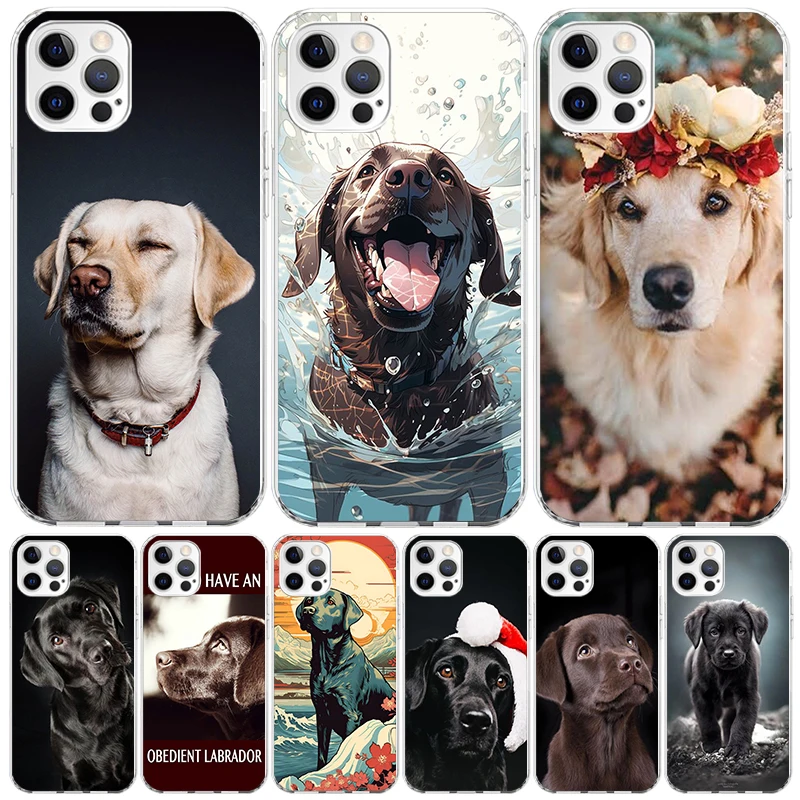 Funda de teléfono con diseño de perro Labrador Retriever para Apple, carcasa de tendencia para iphone 16, 15, 14, 13, 12 Mini, 11 Pro Max, X, XS, XR, 7 Plus, 8 + SE, 2020