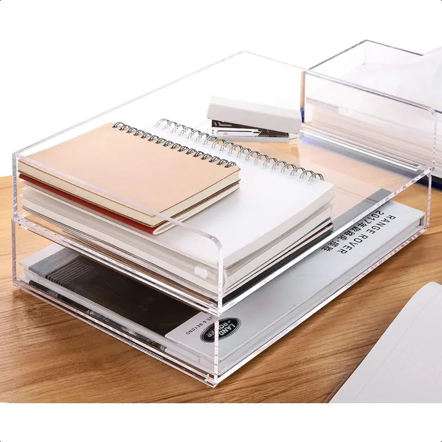 

Paper Tray Organizer Clear Acrylic Desk Organizers and AccoriesOffice plies Organization Stackable File HolderArt Storage for S