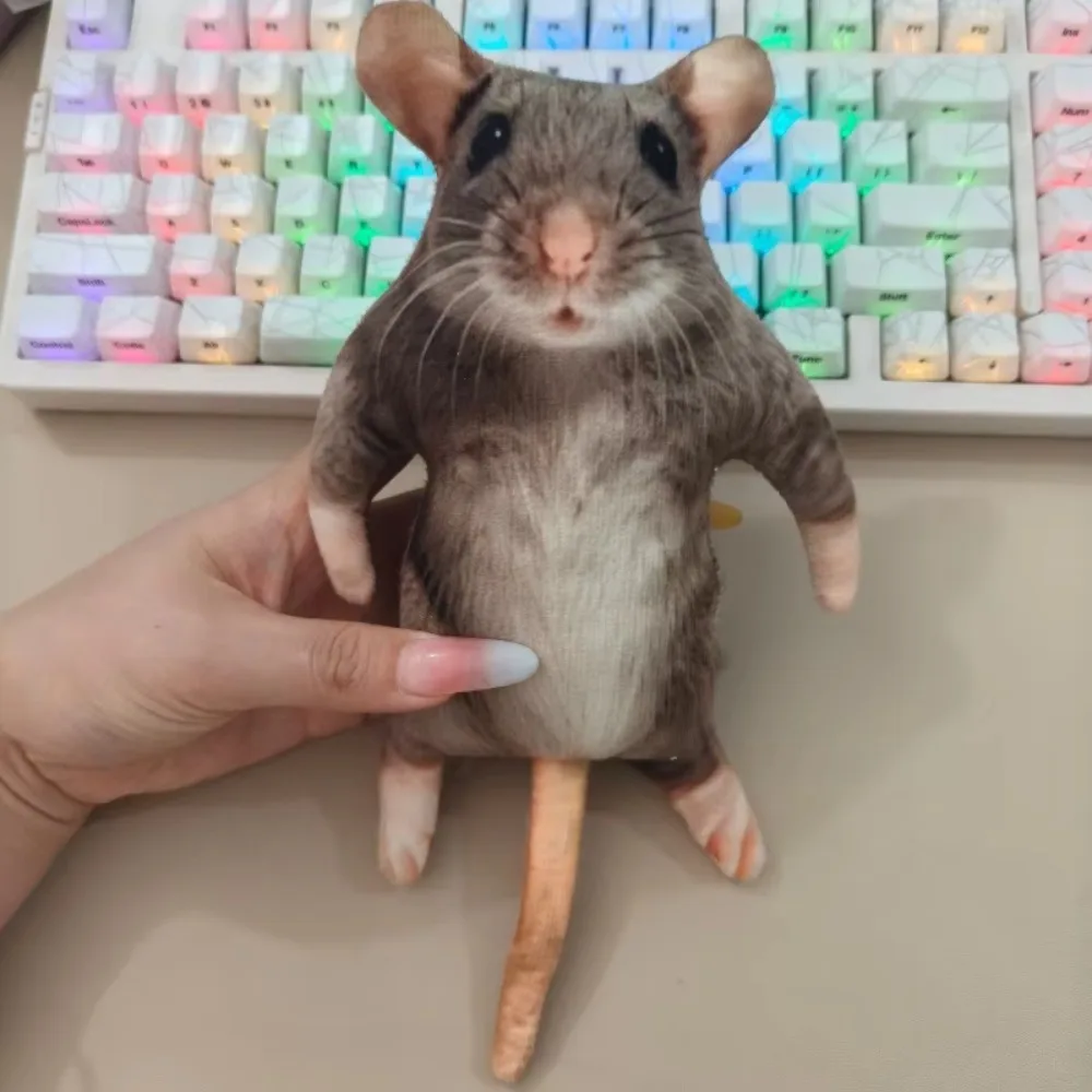 Kawaii Built in Skeleton Mouse Doll Simulated Cartoon Plush Rat Animal Figure 12/24cm Funny Mouse Toy Kids Toy