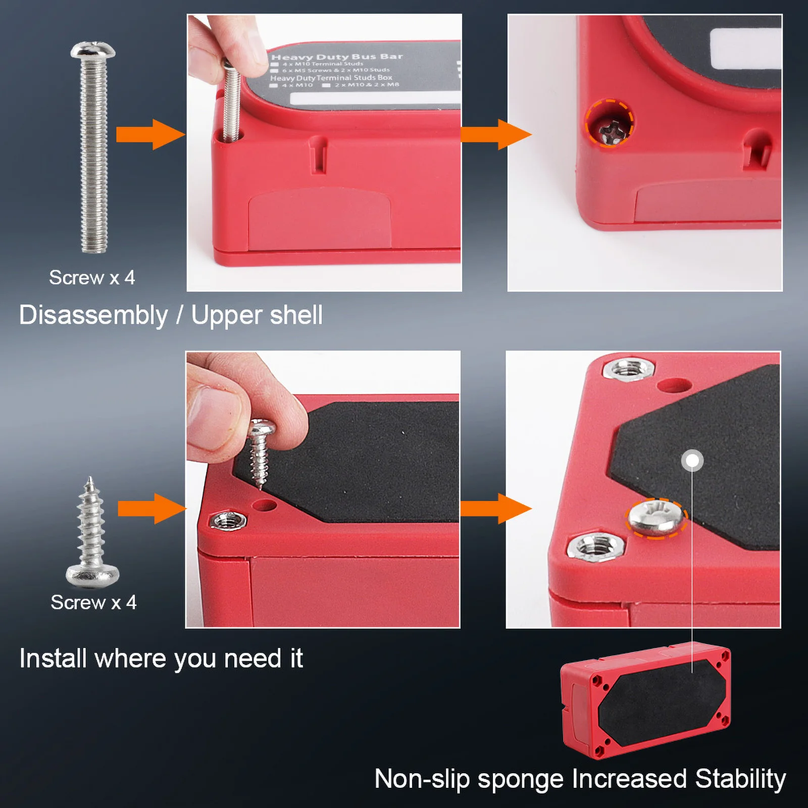 Module de bloc de Distribution d'énergie robuste 12-48V 300A, conception de barre omnibus marine universelle pour camion pour voiture pour bateau M6 M8 M10