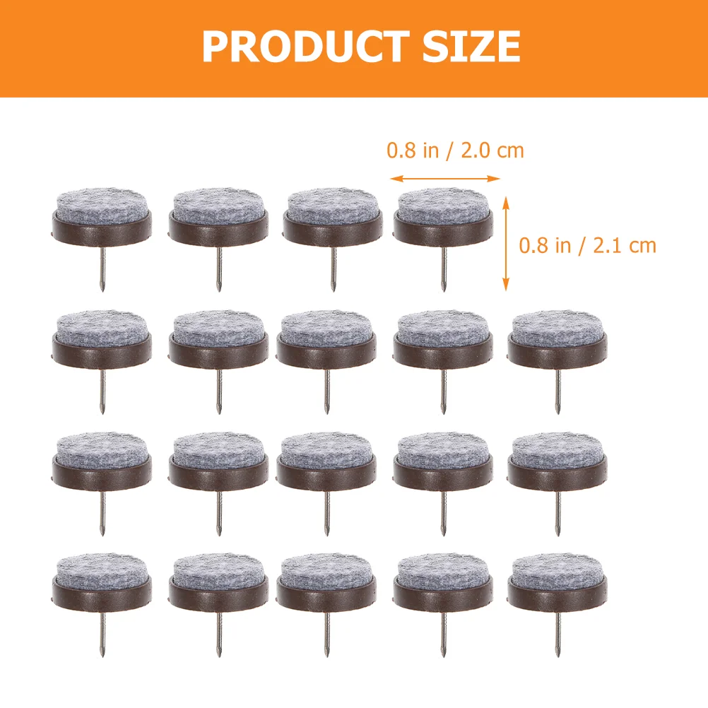 50 Pcs Chair Leg Floor Protectors Glides for Carpet Felt Furniture Pads Rug Feet Iron